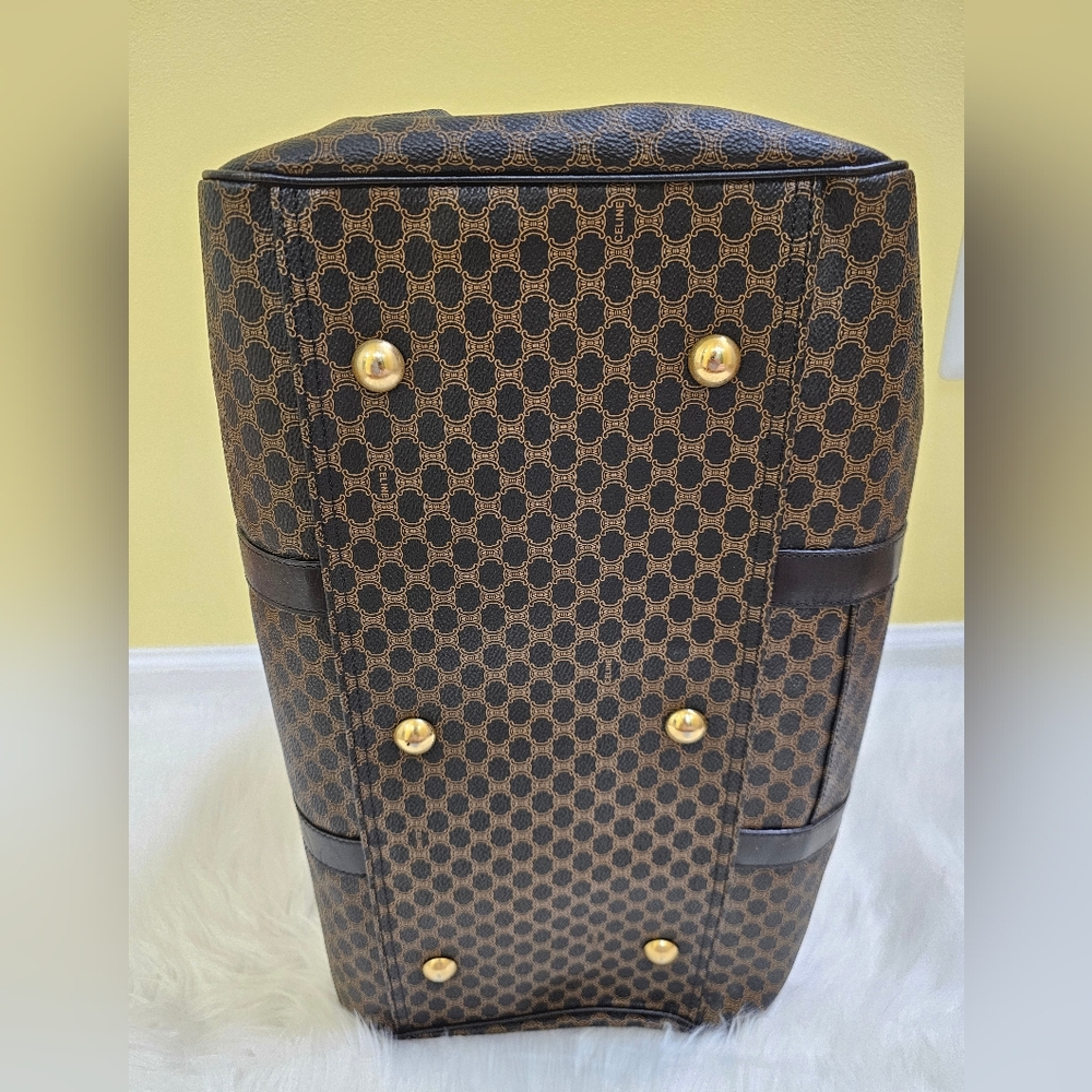 ❤🎉HOST PICK🎉❤️Rare Celine black&brown macadam triumph pvc boston travel MC98/1 - Picture 9 of 17